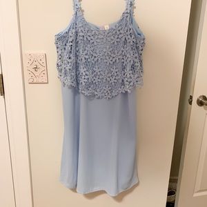 Francesca’s Baby Blue Floral Minidress
